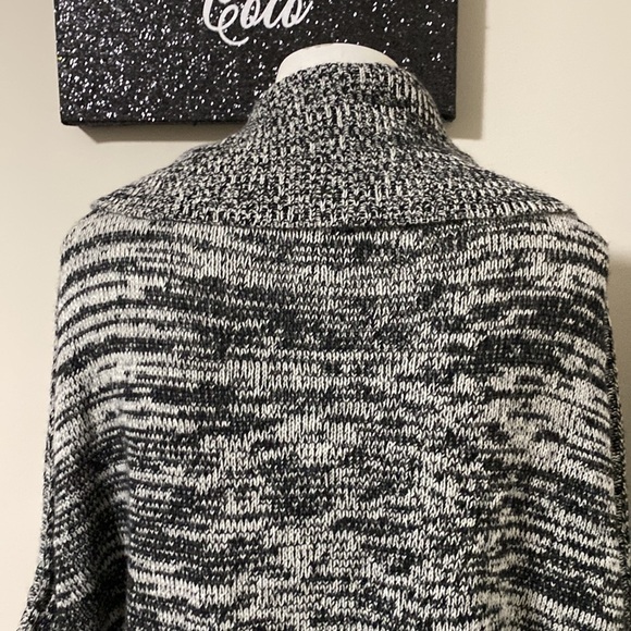 NSF Sweater Cowl CASHMERE Wool Oversized Ribbed Knit Sweater Black Gray Sz S - Picture 6 of 9
